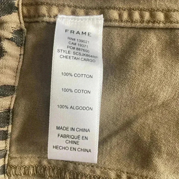 Frame Cheetah Cargo Print Service Jacket Size Small Mobwife Classic Preppy - Picture 12 of 14